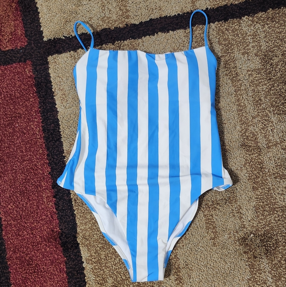 Shade & Shore Blue and White One Piece Swimsuit